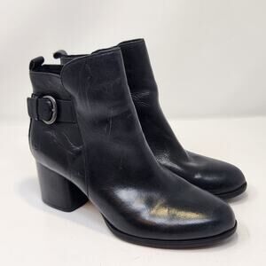 Born Black Ankle Boots with Buckle Detail